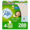 Plus Lotion Facial Tissues, 4 Mega Cubes, 288 Tissues